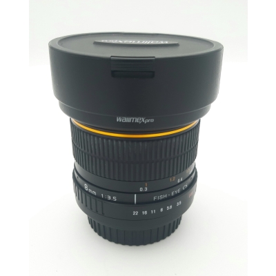 Walimex Pro 8mm f/3.5 FISH-EYE CS per CANON USATO